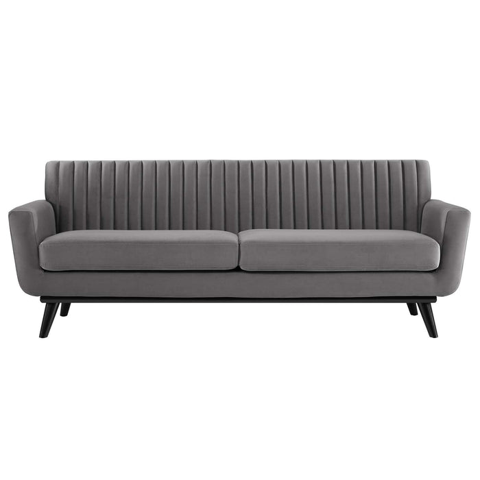 Engage Stylish Channel Tufted Performance Velvet Sofa - Plush Seating for Ultimate Comfort & Elegance