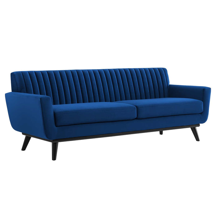 Engage Stylish Channel Tufted Performance Velvet Sofa - Plush Seating for Ultimate Comfort & Elegance