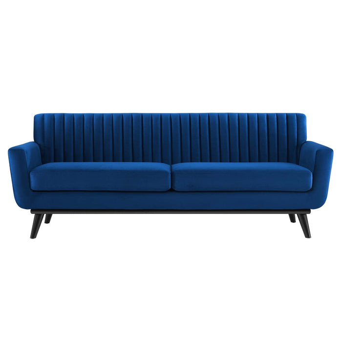 Engage Stylish Channel Tufted Performance Velvet Sofa - Plush Seating for Ultimate Comfort & Elegance
