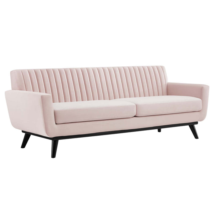 Engage Stylish Channel Tufted Performance Velvet Sofa - Plush Seating for Ultimate Comfort & Elegance
