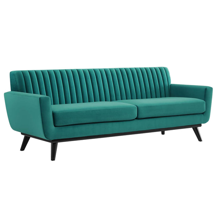 Engage Stylish Channel Tufted Performance Velvet Sofa - Plush Seating for Ultimate Comfort & Elegance
