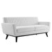 Engage Channel Tufted Fabric Loveseat - alternate angle view
