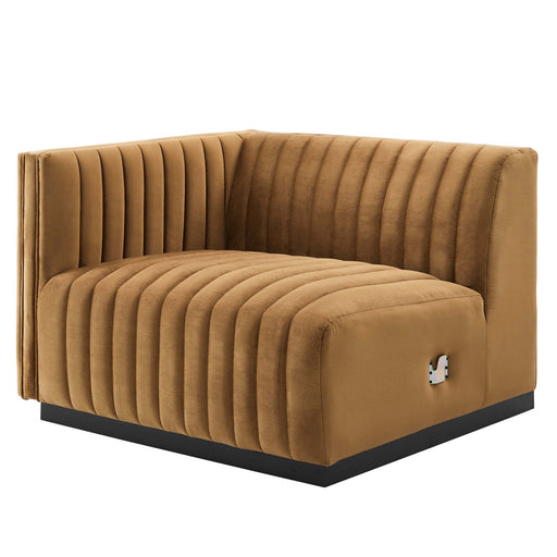 Conjure Channel Tufted Performance Velvet Left-Arm Chair - alternate angle view