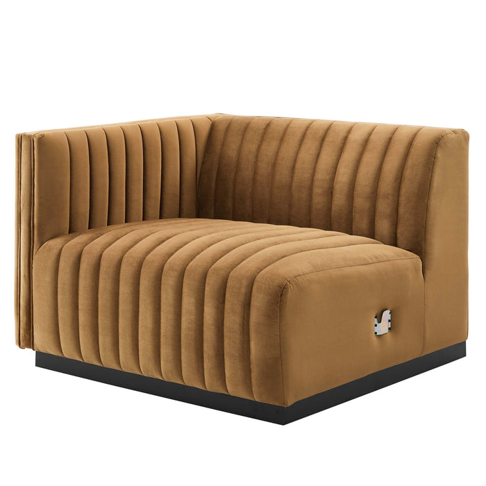 Conjure Channel Tufted Performance Velvet Left-Arm Chair - alternate angle view