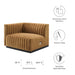 Conjure Channel Tufted Performance Velvet Left-Arm Chair - detail close-up