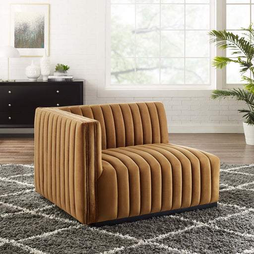 Conjure Channel Tufted Performance Velvet Left-Arm Chair - Modway \living\sectionals