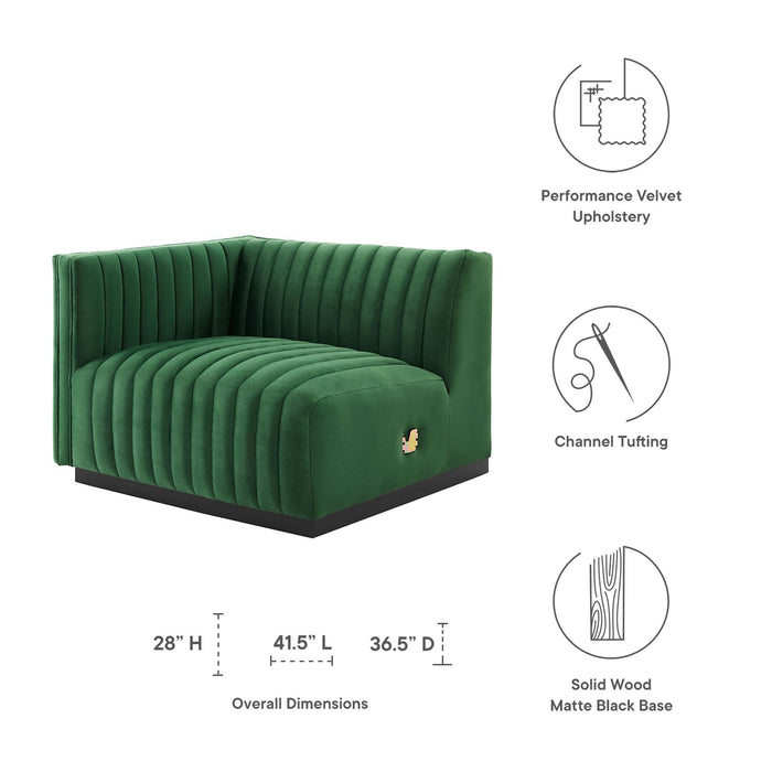 Conjure Channel Tufted Performance Velvet Left-Arm Chair - view 9