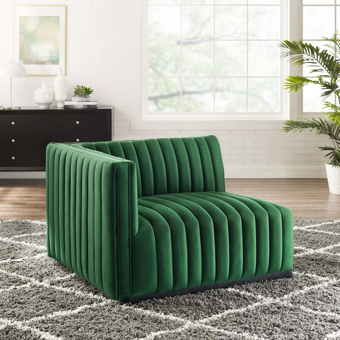Conjure Channel Tufted Performance Velvet Left-Arm Chair - view 7