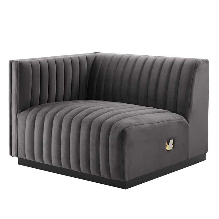Conjure Channel Tufted Performance Velvet Left-Arm Chair - view 14