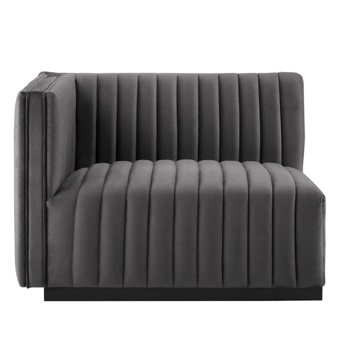 Conjure Channel Tufted Performance Velvet Left-Arm Chair - view 17