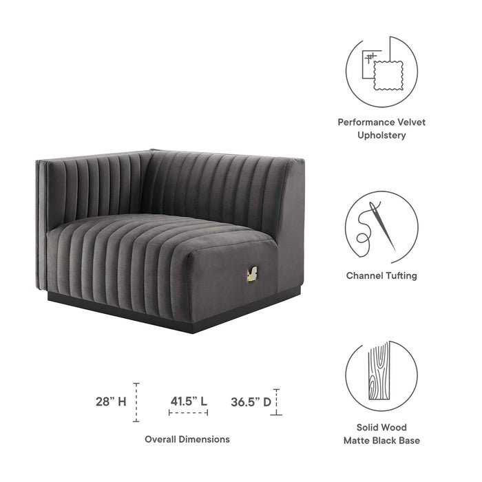 Conjure Channel Tufted Performance Velvet Left-Arm Chair - view 15