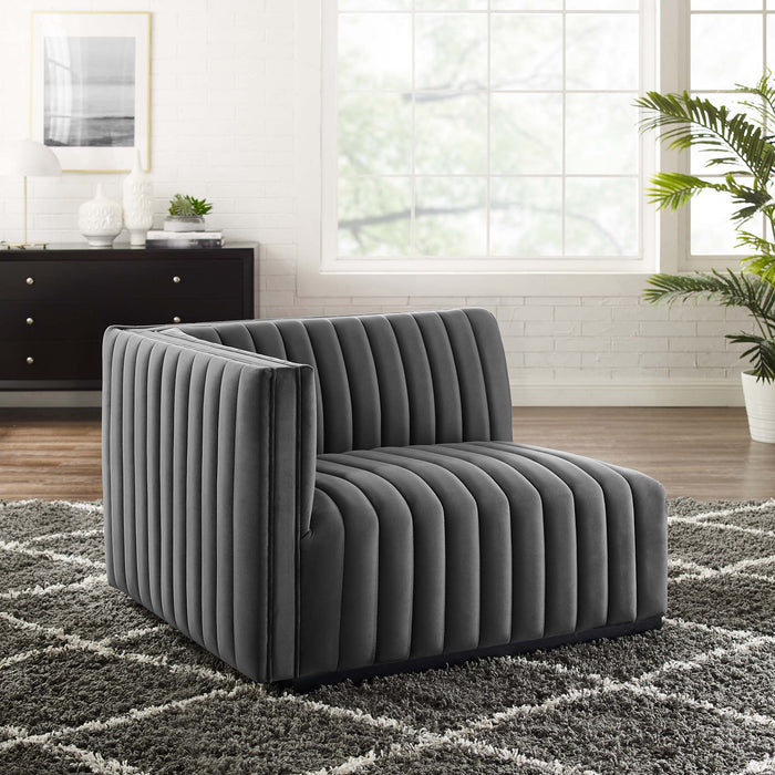 Conjure Channel Tufted Performance Velvet Left-Arm Chair - view 13