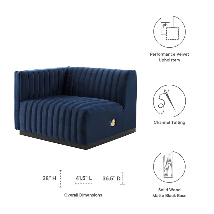 Conjure Channel Tufted Performance Velvet Left-Arm Chair - view 21