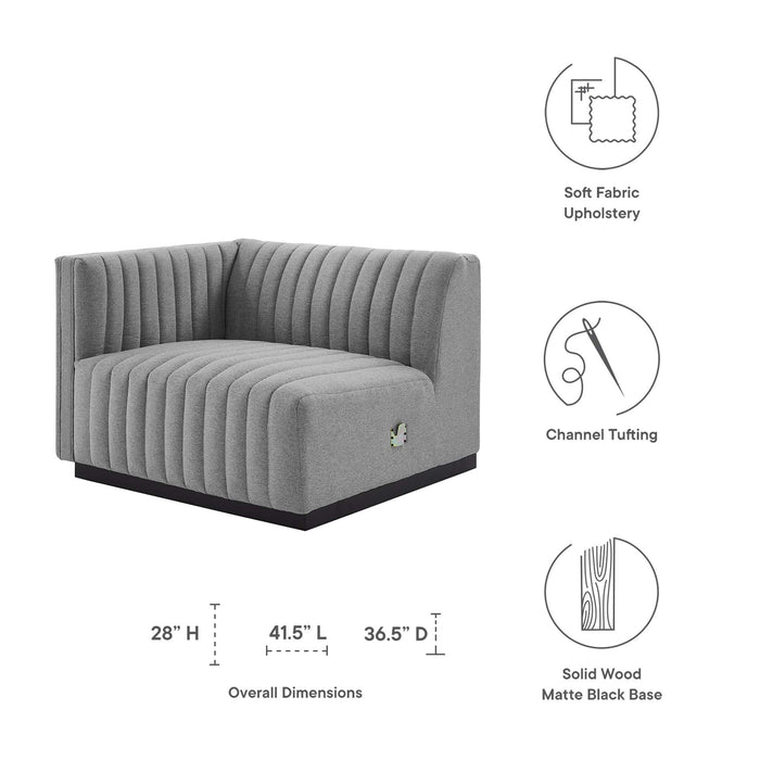 Conjure Channel Tufted Upholstered Fabric Left-Arm Chair - view 9