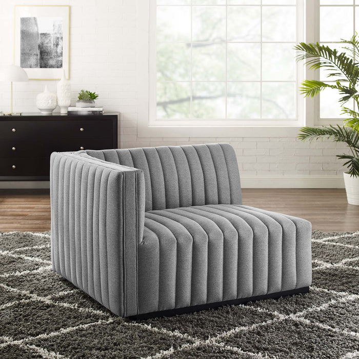 Conjure Channel Tufted Upholstered Fabric Left-Arm Chair - view 7
