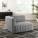 Conjure Channel Tufted Upholstered Fabric Left-Arm Chair - view 7