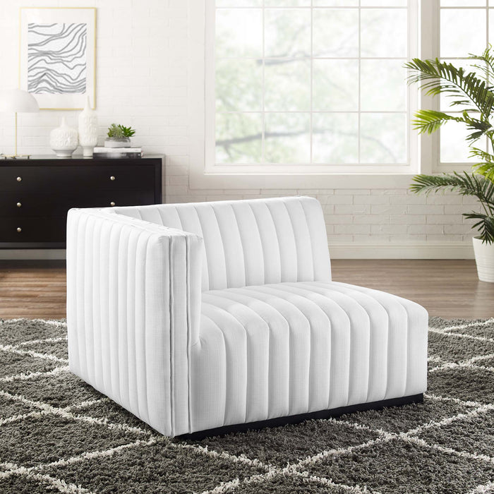 Conjure Channel Tufted Upholstered Fabric Left-Arm Chair - view 13