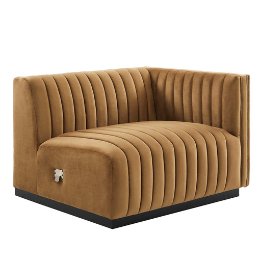 Conjure Channel Tufted Performance Velvet Right-Arm Chair - alternate angle view