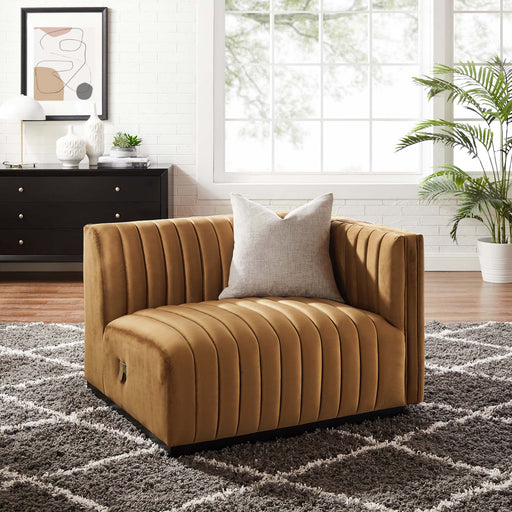 Conjure Channel Tufted Performance Velvet Right-Arm Chair - Modway \living\sectionals