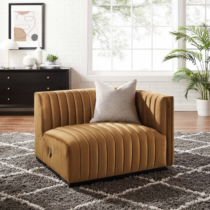Conjure Channel Tufted Performance Velvet Right-Arm Chair - Modway \living\sectionals