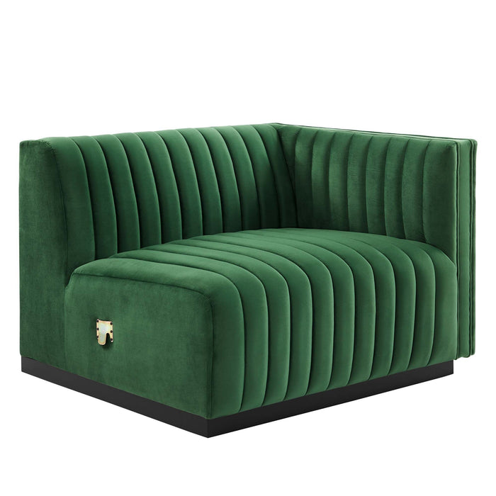 Conjure Channel Tufted Performance Velvet Right-Arm Chair - view 8