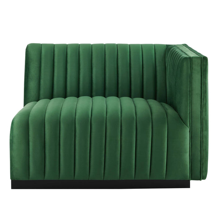 Conjure Channel Tufted Performance Velvet Right-Arm Chair - view 11