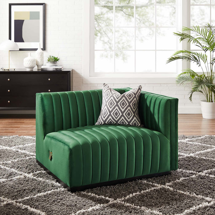 Conjure Channel Tufted Performance Velvet Right-Arm Chair - view 7