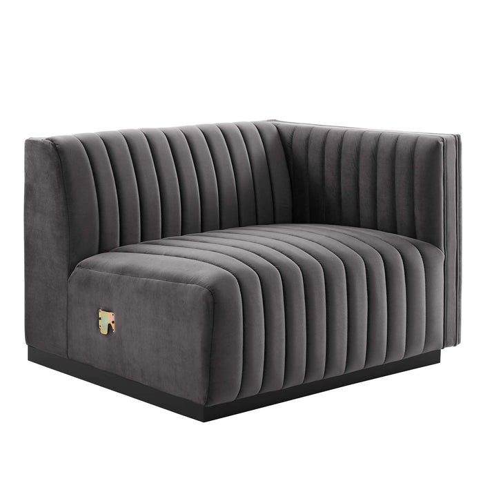 Conjure Channel Tufted Performance Velvet Right-Arm Chair - view 14