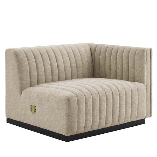 Conjure Channel Tufted Upholstered Fabric Right-Arm Chair - alternate angle view