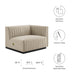 Conjure Channel Tufted Upholstered Fabric Right-Arm Chair - detail close-up