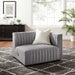 Conjure Channel Tufted Upholstered Fabric Right-Arm Chair - view 7
