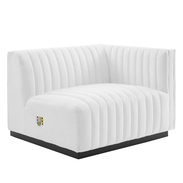Conjure Channel Tufted Upholstered Fabric Right-Arm Chair - view 14