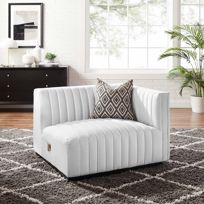 Conjure Channel Tufted Upholstered Fabric Right-Arm Chair - view 13