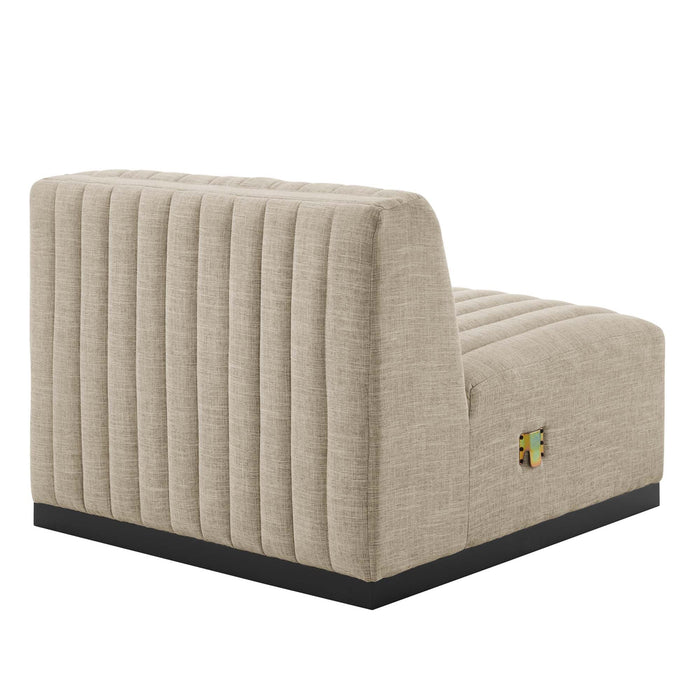 Conjure Channel Tufted Upholstered Fabric Armless Chair - view 5
