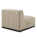 Conjure Channel Tufted Upholstered Fabric Armless Chair - view 5