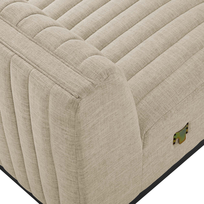 Conjure Channel Tufted Upholstered Fabric Armless Chair - view 7
