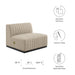 Conjure Channel Tufted Upholstered Fabric Armless Chair - detail close-up