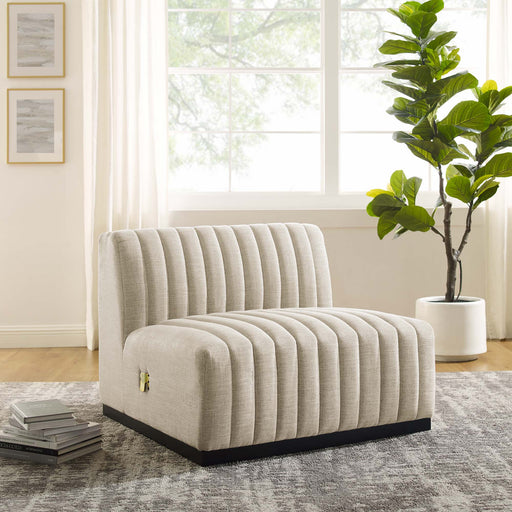Conjure Channel Tufted Upholstered Fabric Armless Chair - Modway \living\sectionals