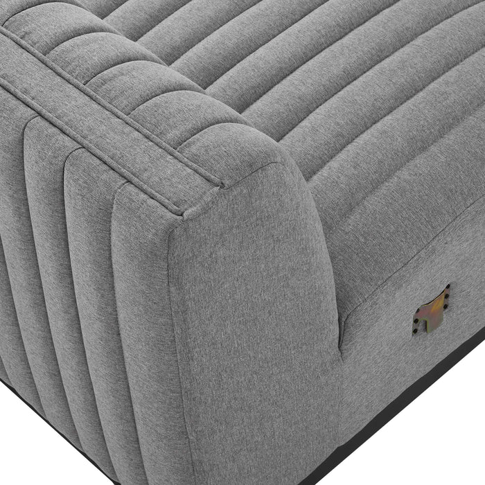 Conjure Channel Tufted Upholstered Fabric Armless Chair - view 14