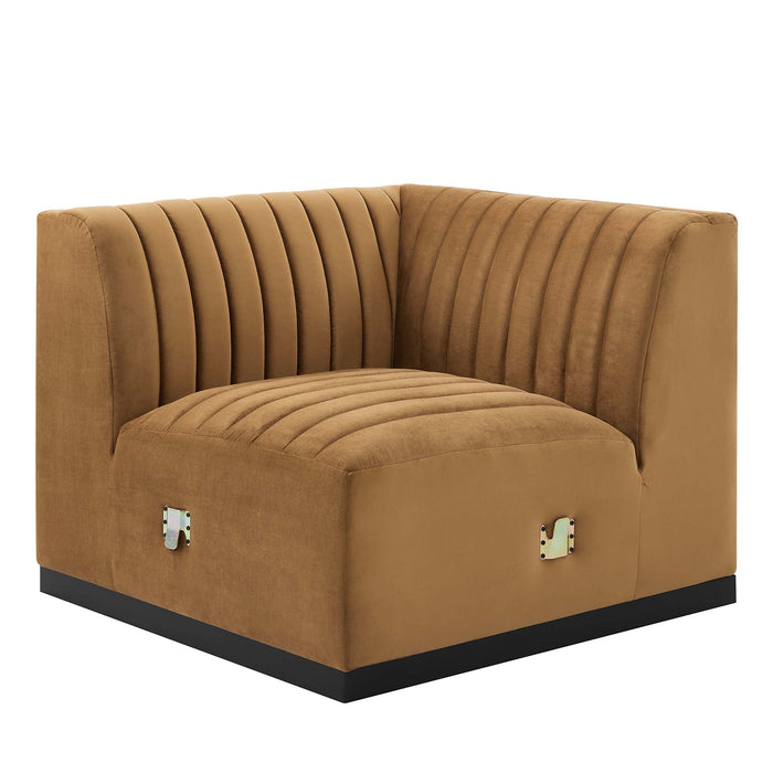 Conjure Channel Tufted Performance Velvet Left Corner Chair - alternate angle view
