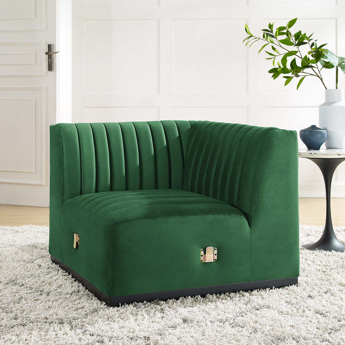 Conjure Channel Tufted Performance Velvet Left Corner Chair - view 7