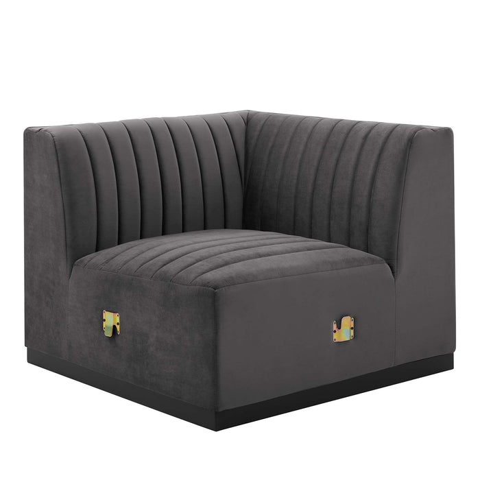 Conjure Channel Tufted Performance Velvet Left Corner Chair - view 14