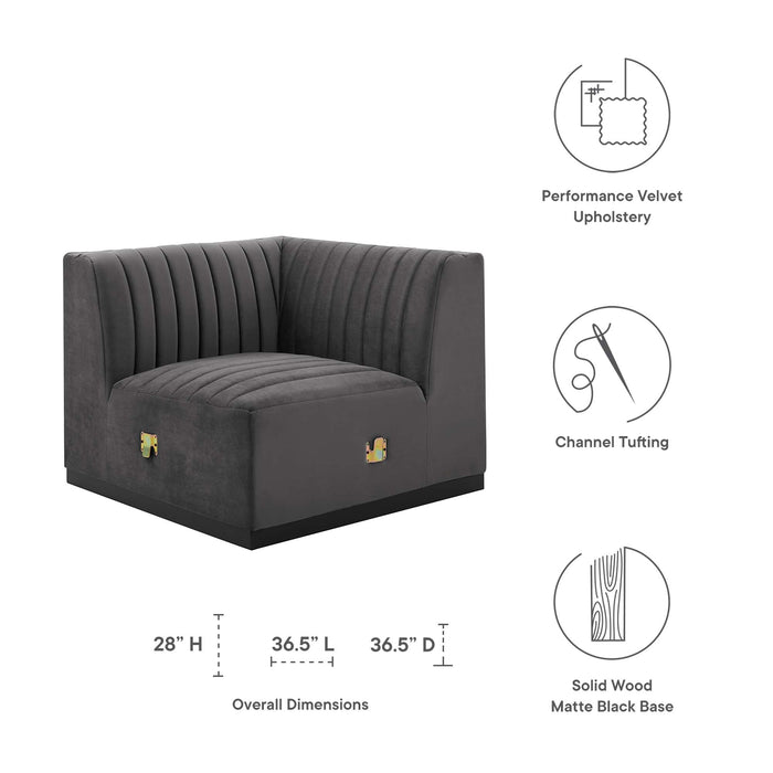 Conjure Channel Tufted Performance Velvet Left Corner Chair - view 15