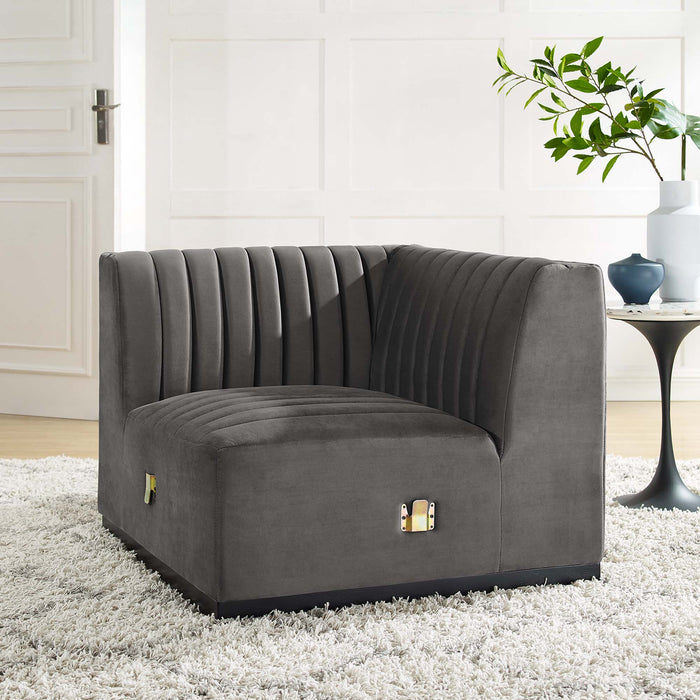 Conjure Channel Tufted Performance Velvet Left Corner Chair - view 13
