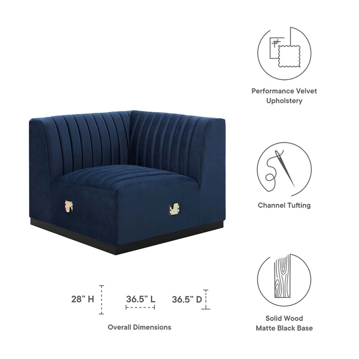Conjure Channel Tufted Performance Velvet Left Corner Chair - view 21