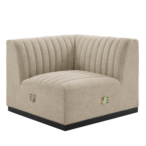 Conjure Channel Tufted Upholstered Fabric Left Corner Chair - alternate angle view
