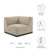 Conjure Channel Tufted Upholstered Fabric Left Corner Chair - detail close-up