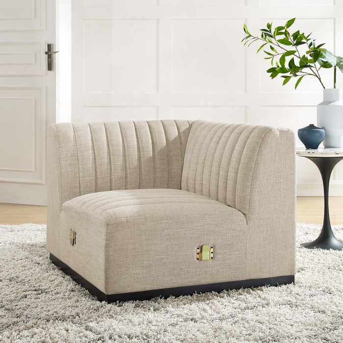 Conjure Channel Tufted Upholstered Fabric Left Corner Chair - Modway \living\sectionals