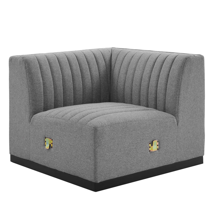 Conjure Channel Tufted Upholstered Fabric Left Corner Chair - view 8