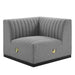 Conjure Channel Tufted Upholstered Fabric Left Corner Chair - view 8